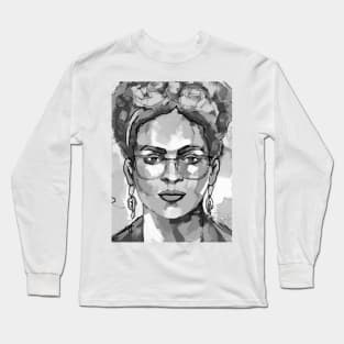 Frida Kahlo Black and White 6 Long Sleeve T-Shirt